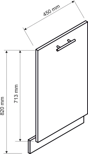 Front do zmywarki 45, panel ukryty Stolkar 5