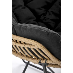 WHISPER fotel wypoczynkowy, czarny / naturalny Halmar 8