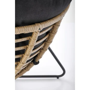 WHISPER fotel wypoczynkowy, czarny / naturalny Halmar 9