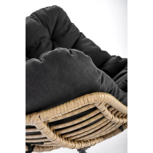 WHISPER fotel wypoczynkowy, czarny / naturalny Halmar 10
