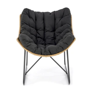 WHISPER fotel wypoczynkowy, czarny / naturalny Halmar 12