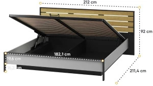 Łóżko 180 ze stelażem i pojemnikiem Gris GS-02 (180) Lenart Meble 2