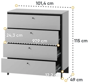 Komoda z szufladami do sypialni Gris GS-03 Lenart Meble 2