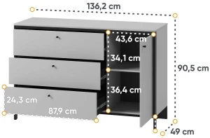 Komoda z oświetleniem do sypialni Gris GS-04 Lenart Meble 2