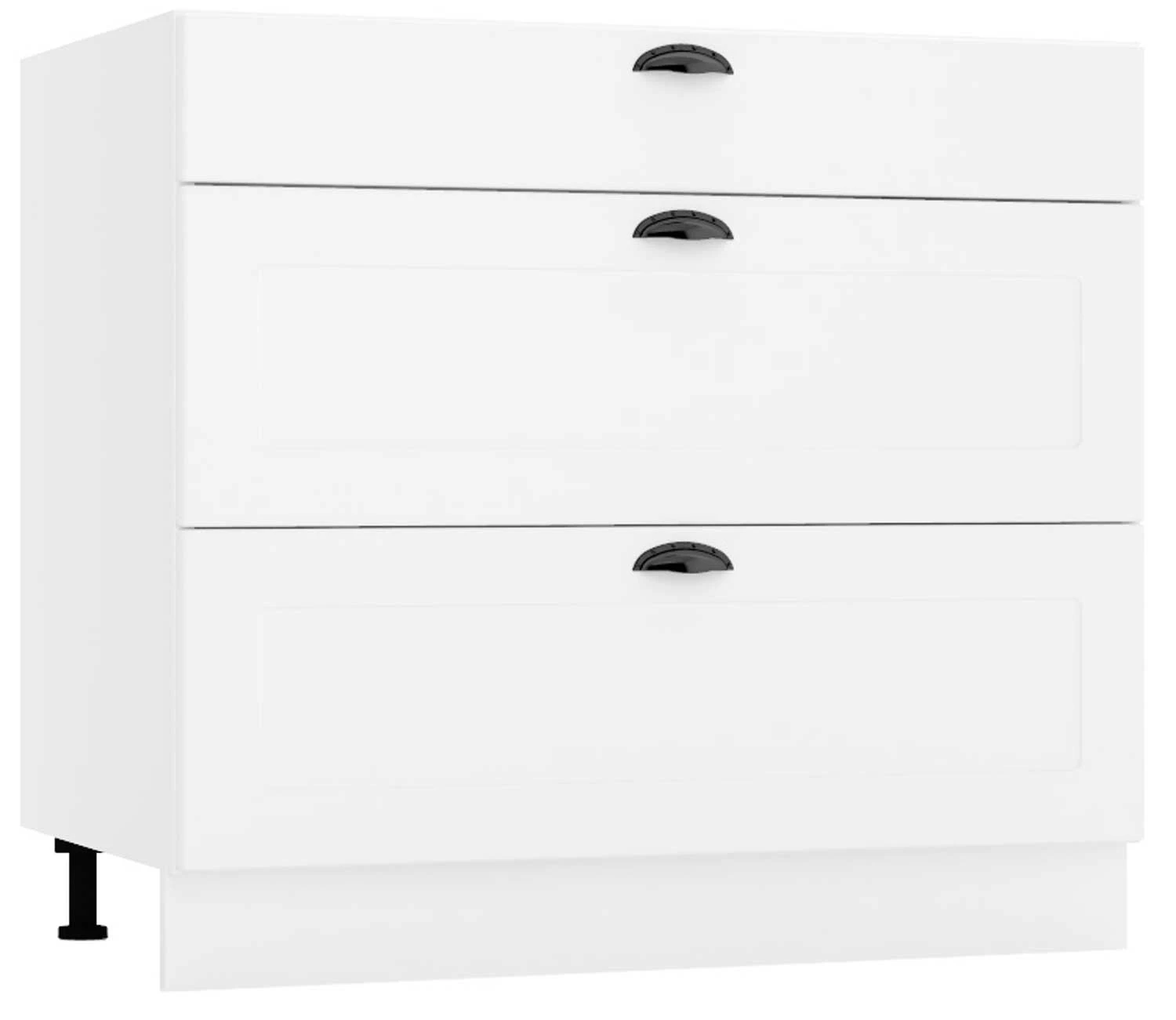 90 dolna zabudowa płyty ceramicznej trzy szuflady Stolkar