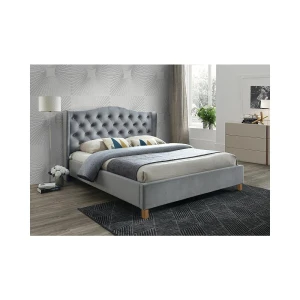 łóżko aspen velvet 180x200 kolor szary/dąb tapicerka bluvel 14 Signal Meble 1