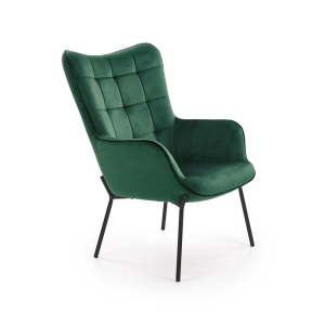 CASTEL fotel wypoczynkowy czarny / ciemny zielony