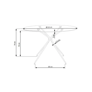 RONDO stół, blat - bezbarwny, nogi - złoty Halmar 7