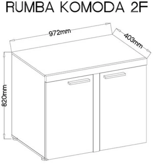 Komoda z drzwiami Rumba 2F (Grafit) Stolarz Lempert 2