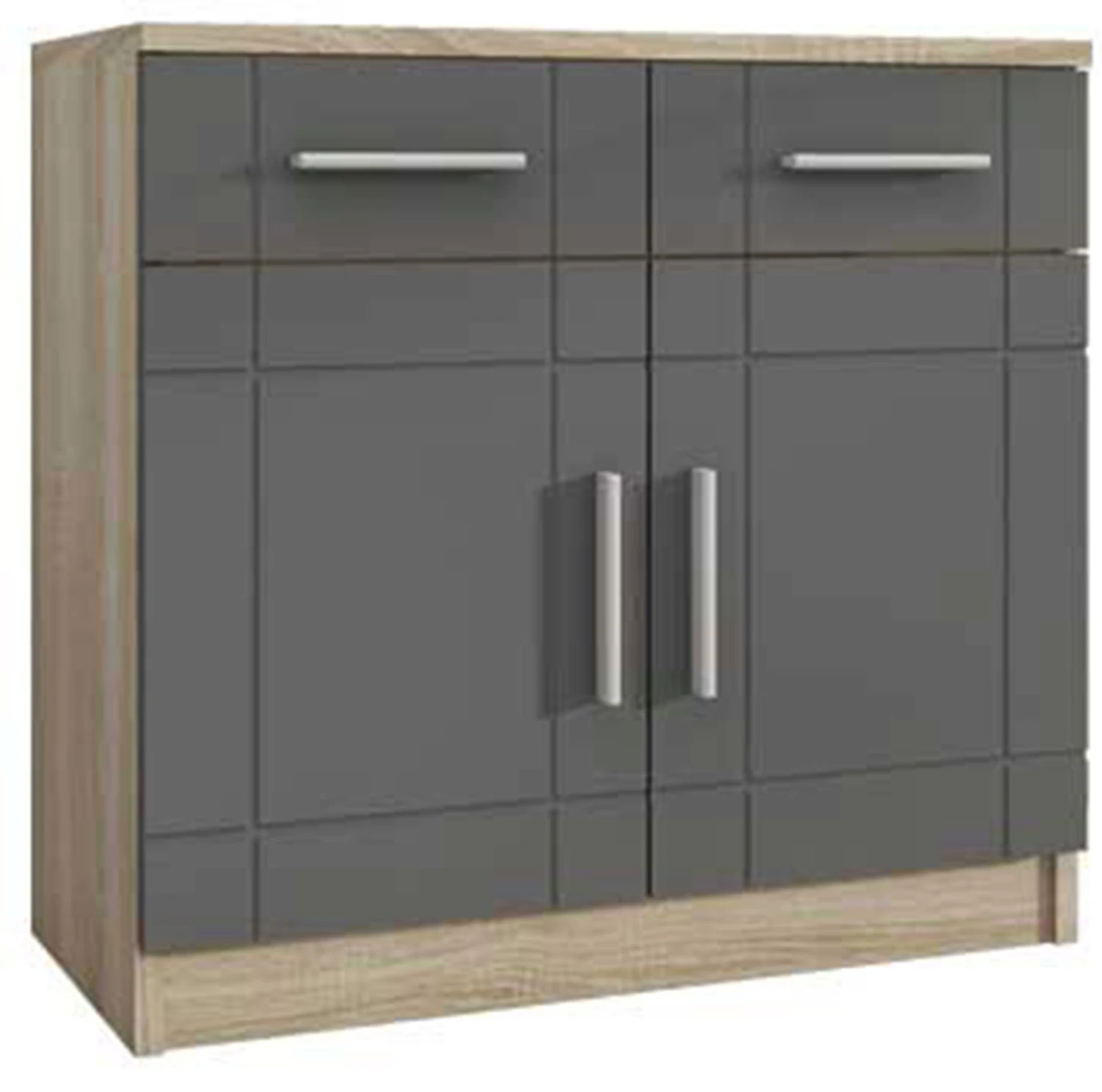 Komoda do salonu Paris 2F2S (Grafit + Dąb Sonoma) Stolarz Lempert