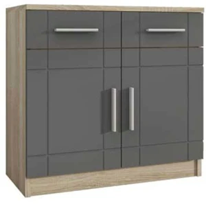 Komoda do salonu Paris 2F2S (Grafit + Dąb Sonoma) Stolarz Lempert 1