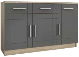 Komoda nowoczesna Paris 3F3S (Grafit + Dąb Sonoma) Stolarz Lempert 1