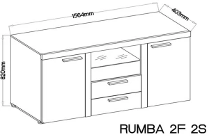 Biała Komoda Rumba 2F 2S Stolarz Lempert 2