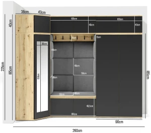 Nowoczesna garderoba Emi 39 PKMebel 2