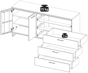 Komoda loftowa do salonu Lagos Typ 49 Dekort 2
