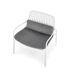 MELBY fotel wypoczynkowy, stelaż - biały, tapicerka - popielaty (2p=6szt) Halmar 3