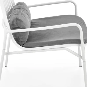 MELBY fotel wypoczynkowy, stelaż - biały, tapicerka - popielaty (2p=6szt) Halmar 5