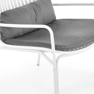 MELBY fotel wypoczynkowy, stelaż - biały, tapicerka - popielaty (2p=6szt) Halmar 6