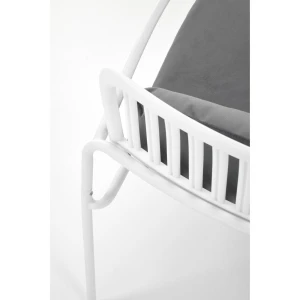 MELBY fotel wypoczynkowy, stelaż - biały, tapicerka - popielaty (2p=6szt) Halmar 9