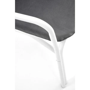 MELBY fotel wypoczynkowy, stelaż - biały, tapicerka - popielaty (2p=6szt) Halmar 10