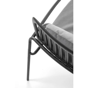 MELBY fotel wypoczynkowy, stelaż -czarny, tapicerka - popielaty (2p=6szt) Halmar 9