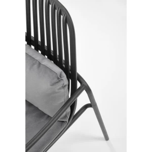 MELBY fotel wypoczynkowy, stelaż -czarny, tapicerka - popielaty (2p=6szt) Halmar 10