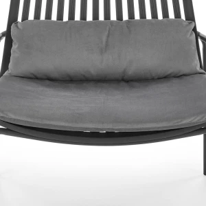 MELBY fotel wypoczynkowy, stelaż -czarny, tapicerka - popielaty (2p=6szt) Halmar 11