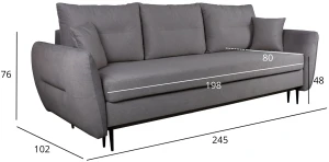 Szara sofa z pojemnikiem Stella Arkos 3