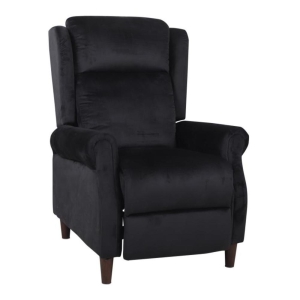Fotel wypoczynkowy rozkładany (velvet) / czarny