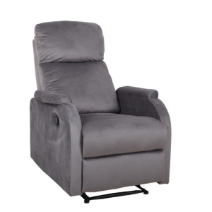 Fotel wypoczynkowy rozkładany (velvet) / szary