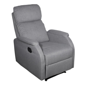 Fotel wypoczynkowy rozkładany (tkanina materiałowa) / szary