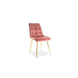 Krzesło chic velvet złoty stelaż/róż antyczny bluvel 52