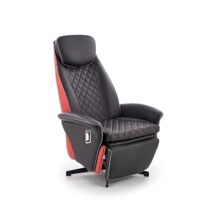 CAMARO fotel wypoczynkowy czarny / czerwony Halmar 1