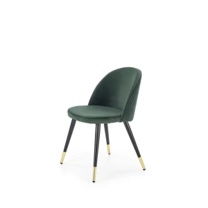 K315 krzesło nogi - czarny / złoty, tapicerka - c. zielony Halmar 1