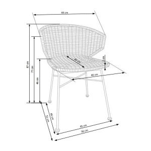 K407 krzesło naturalny / czarny ( 1p=2szt ) Halmar 4