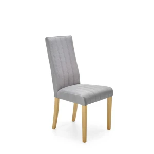 DIEGO 3 krzesło dąb miodowy / tap. velvet pikowany Pasy - MONOLITH 85 (jasny popiel) Halmar 1