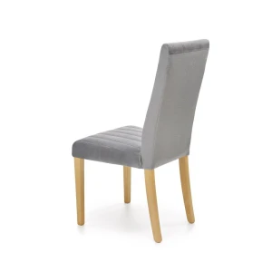DIEGO 3 krzesło dąb miodowy / tap. velvet pikowany Pasy - MONOLITH 85 (jasny popiel) Halmar 4