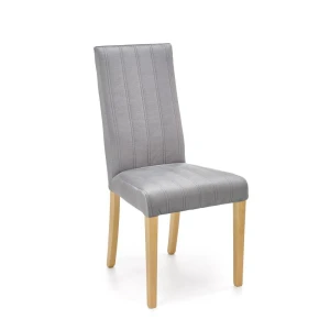 DIEGO 3 krzesło dąb miodowy / tap. velvet pikowany Pasy - MONOLITH 85 (jasny popiel) Halmar 9