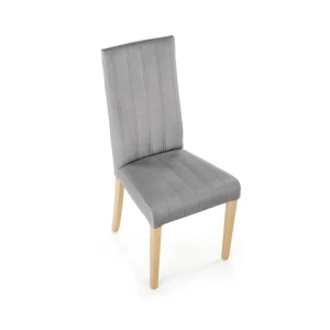 DIEGO 3 krzesło dąb miodowy / tap. velvet pikowany Pasy - MONOLITH 85 (jasny popiel) Halmar 10