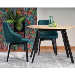 RUBEN stół kolor blat - dąb artisan, nogi - czarny (102-142x102x75 cm) Halmar 14