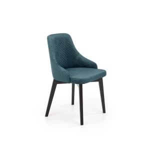 TOLEDO 3 krzesło czarny / tap. velvet pikowany Karo 4 - MONOLITH 37 (ciemny zielony) Halmar 1