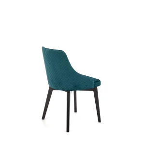 TOLEDO 3 krzesło czarny / tap. velvet pikowany Karo 4 - MONOLITH 37 (ciemny zielony) Halmar 4