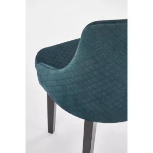 TOLEDO 3 krzesło czarny / tap. velvet pikowany Karo 4 - MONOLITH 37 (ciemny zielony) Halmar 5
