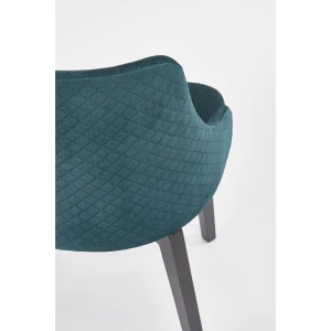 TOLEDO 3 krzesło czarny / tap. velvet pikowany Karo 4 - MONOLITH 37 (ciemny zielony) Halmar 6