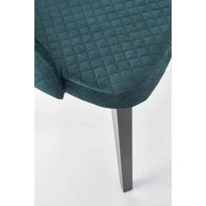 TOLEDO 3 krzesło czarny / tap. velvet pikowany Karo 4 - MONOLITH 37 (ciemny zielony) Halmar 7