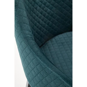 TOLEDO 3 krzesło czarny / tap. velvet pikowany Karo 4 - MONOLITH 37 (ciemny zielony) Halmar 8