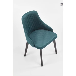 TOLEDO 3 krzesło czarny / tap. velvet pikowany Karo 4 - MONOLITH 37 (ciemny zielony) Halmar 10