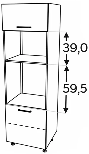 60 słupek zabudowa piekarnika i mikrofalówki, wys.209-214 KAM 2