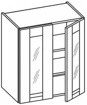 Górna witryna 2-drzwiowa, 2 półki KAM 1