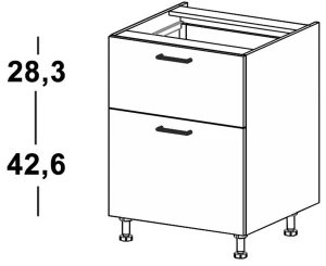 Dolna 2 szuflady (Tandembox TIP-ON) KAM 2